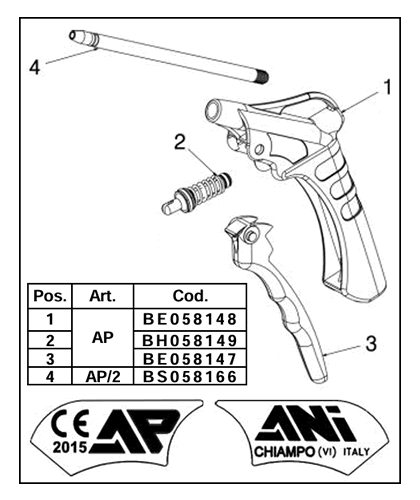 Ricambi per pistola ANI AP/2