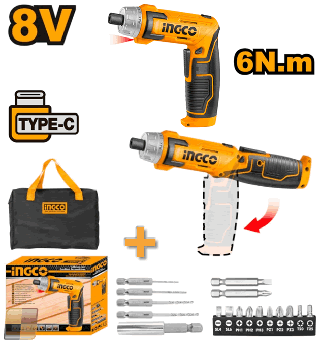 Avvitatore a batteria CSDLI0802 Ingco