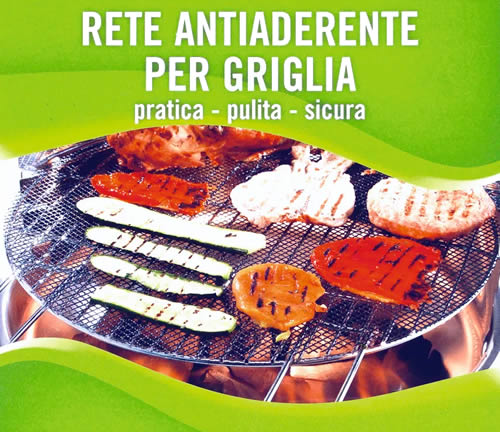 Rete antiaderente teflonata per griglia Ompagrill