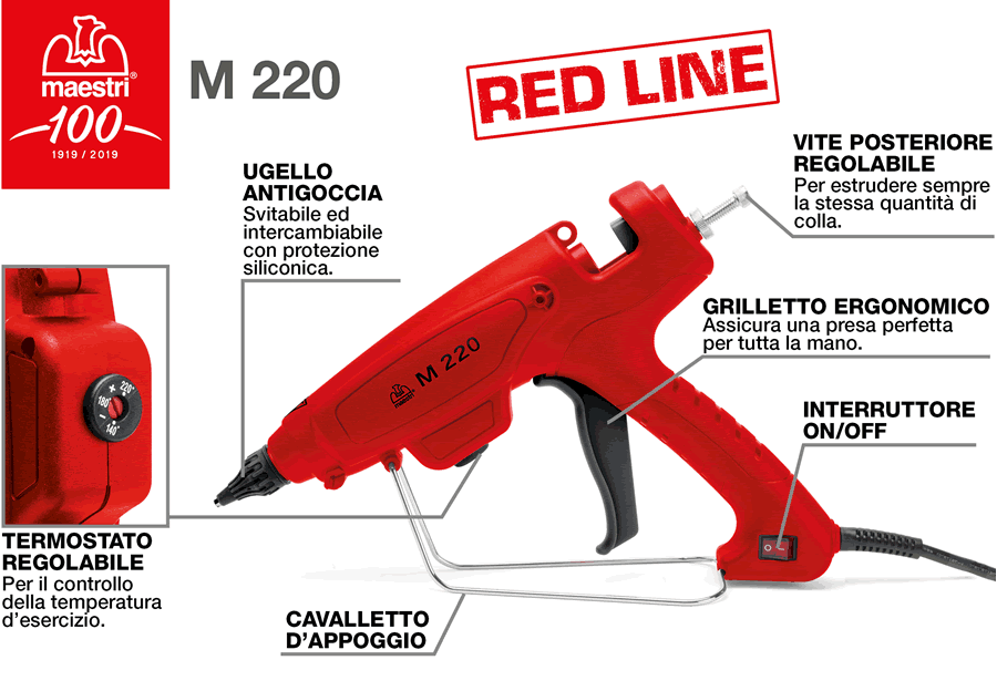 Pistola colla M 220 Red Line